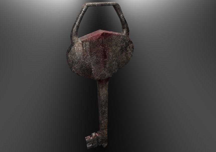 Old Key Free low-poly 3D model_2