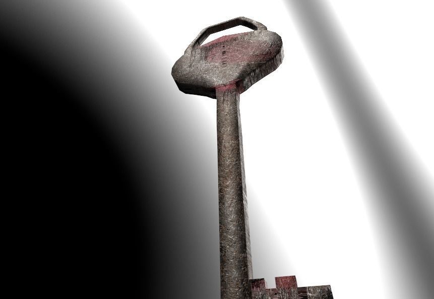 Old Key Free low-poly 3D model_3