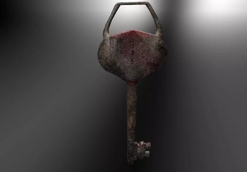 Old Key Free low-poly 3D model_0