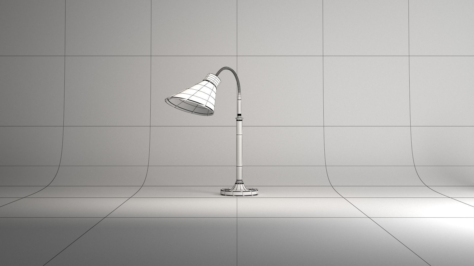 Table lamp Low-poly 3D model_2