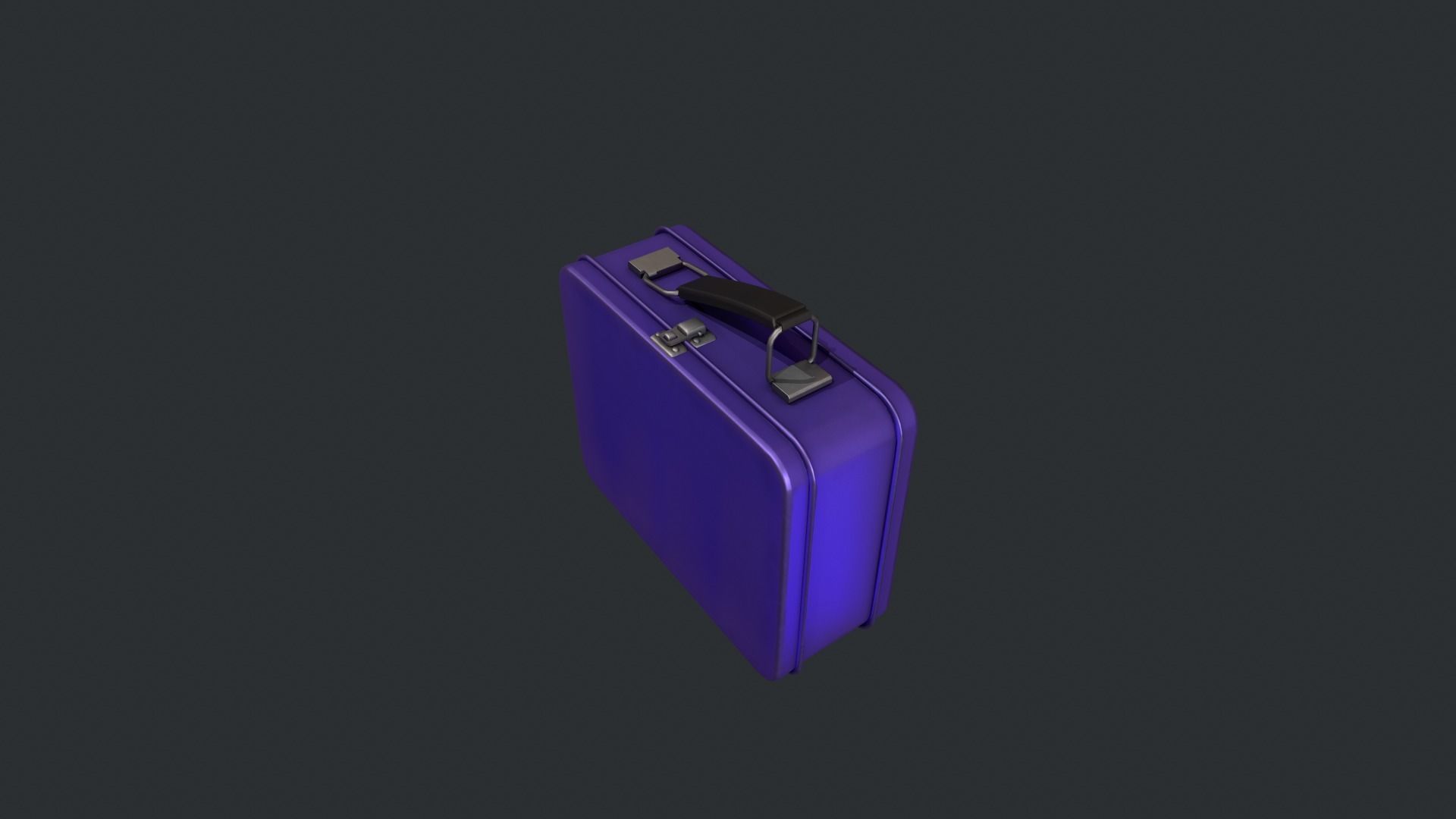 Purple Tin Lunchbox Low-poly 3D model_1