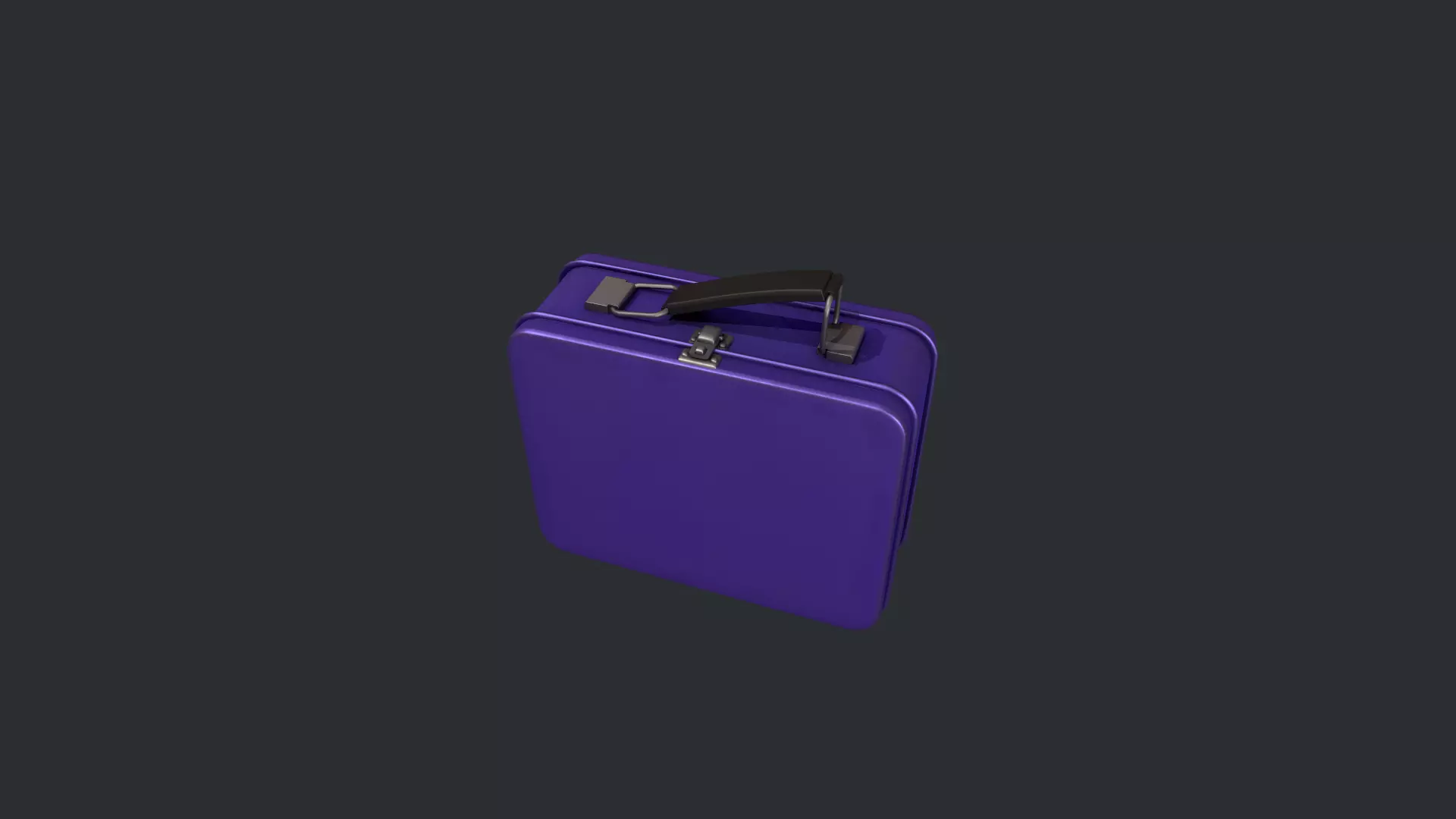 Purple Tin Lunchbox Low-poly 3D model_0
