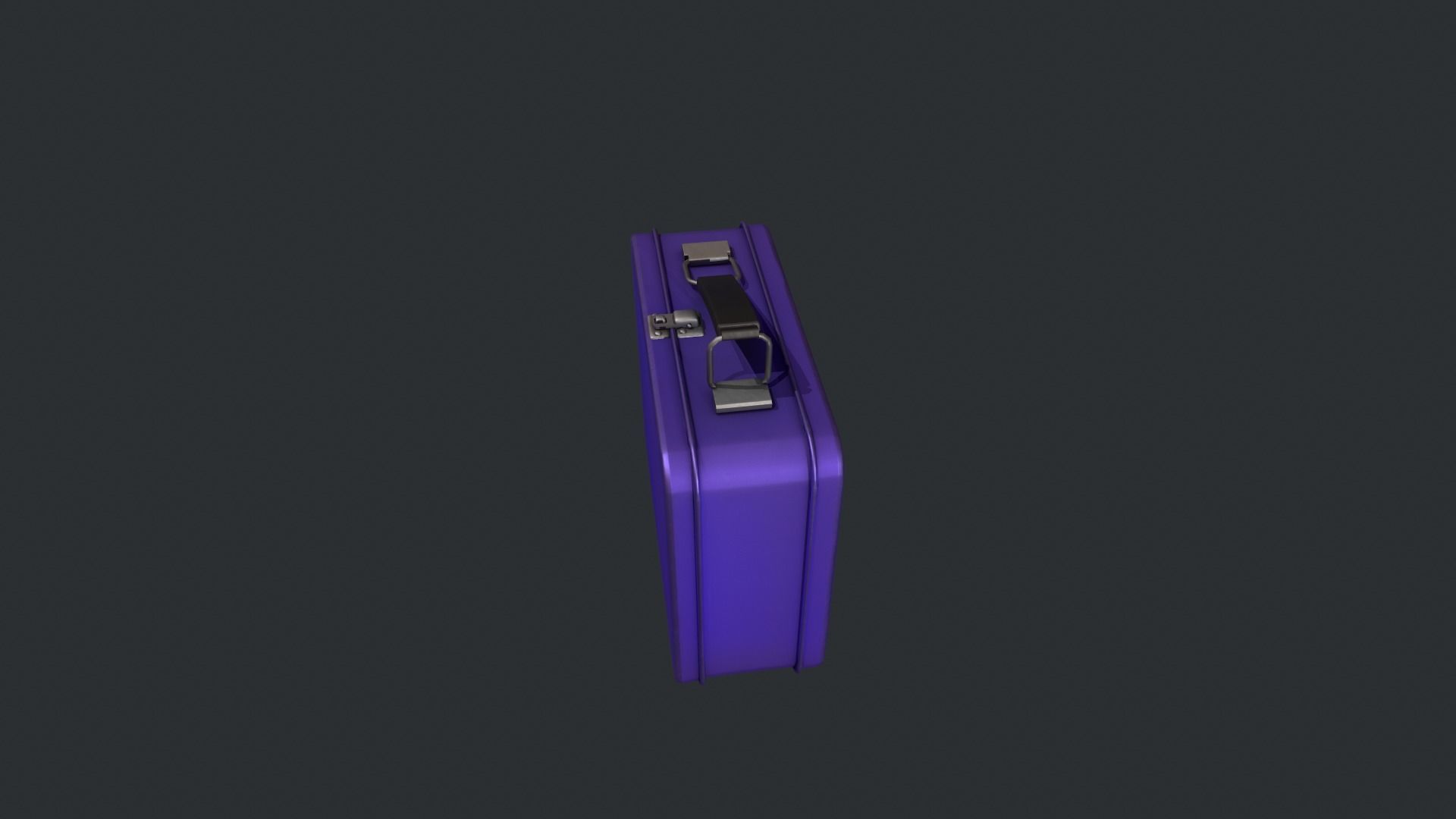 Purple Tin Lunchbox Low-poly 3D model_2