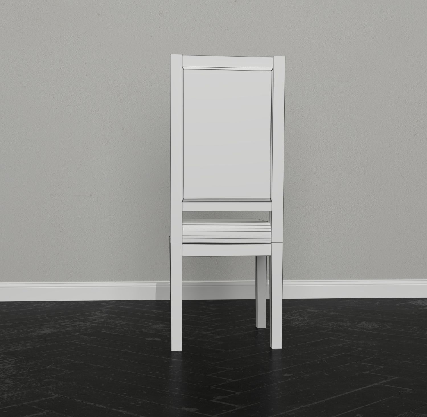 Dining Room Chair Low-poly 3D model_4