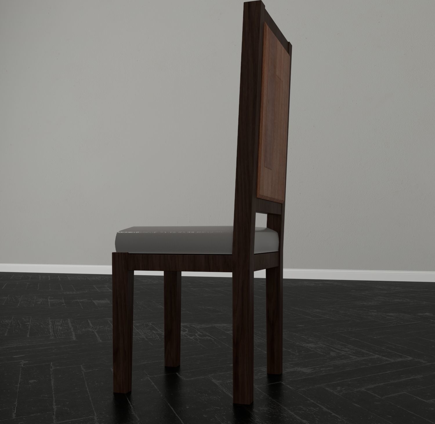 Dining Room Chair Low-poly 3D model_2