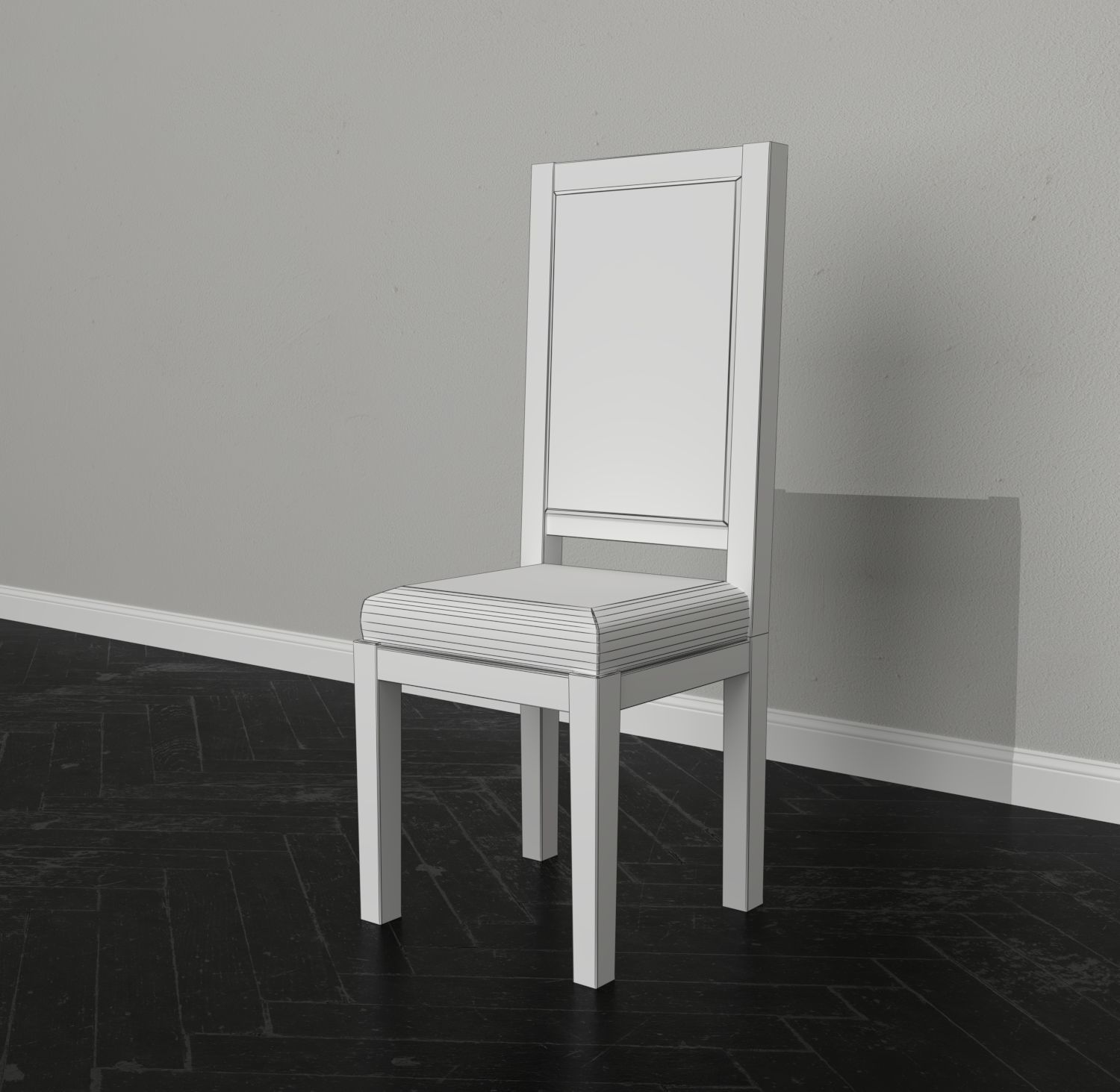 Dining Room Chair Low-poly 3D model_5