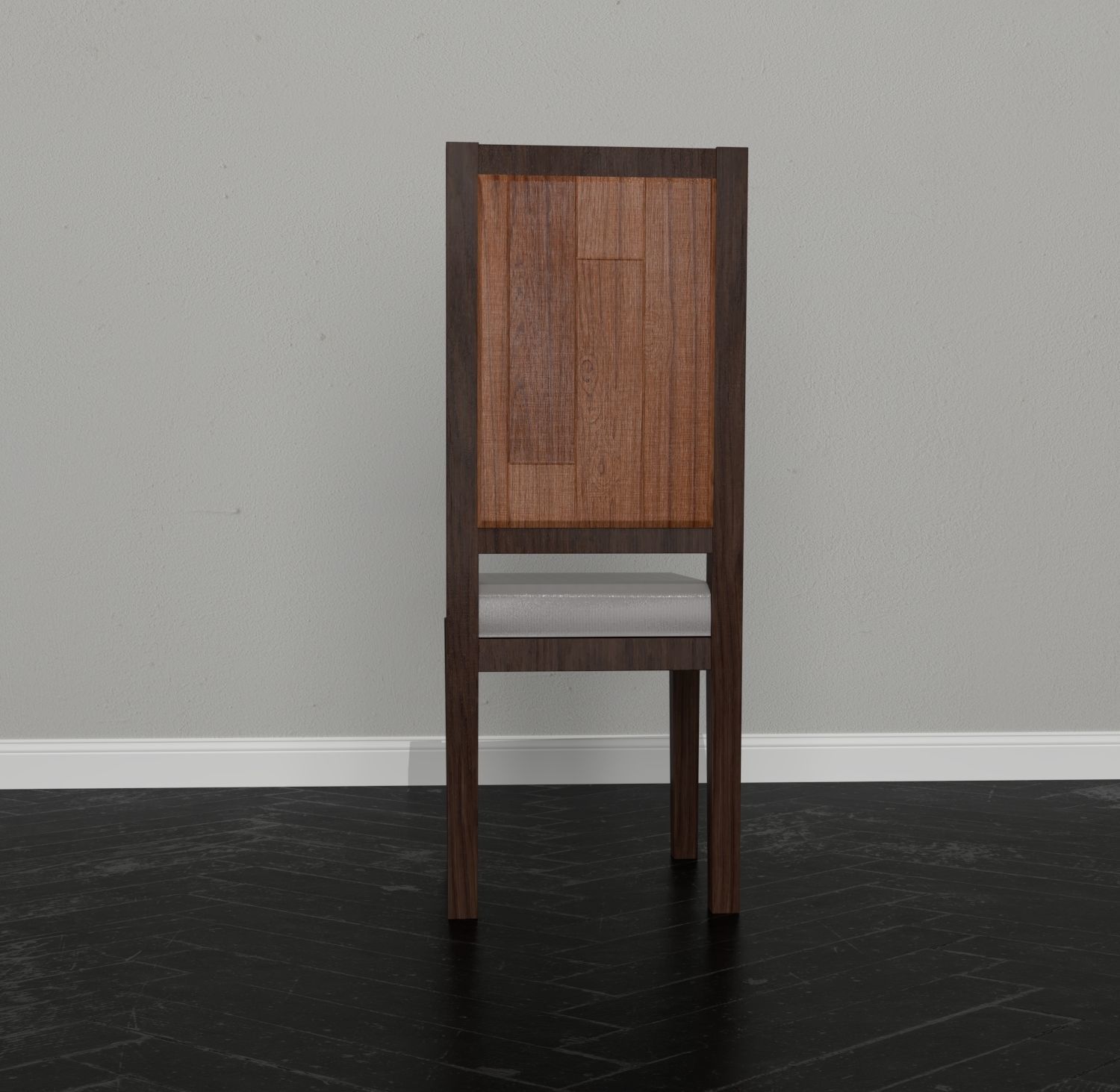 Dining Room Chair Low-poly 3D model_3