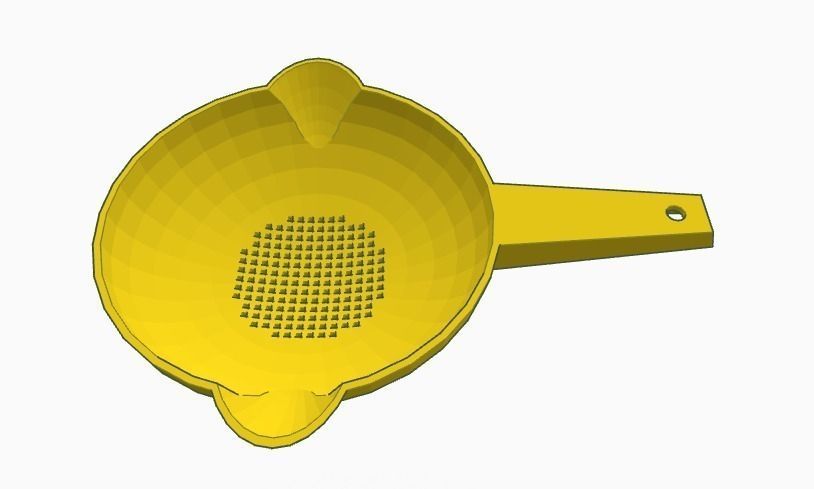 Colander pot with hole in middle 3D print model_1