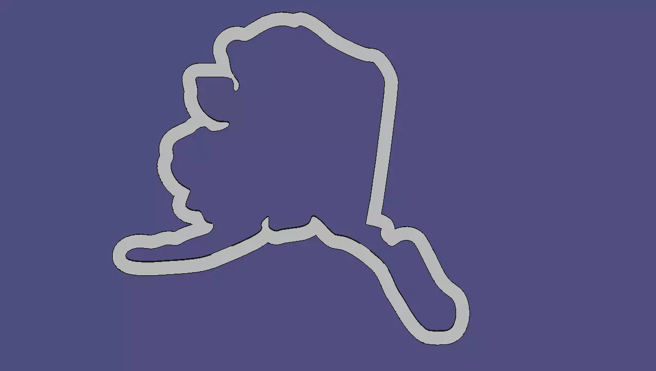 Alaska silhouette of state of 3D print model_0