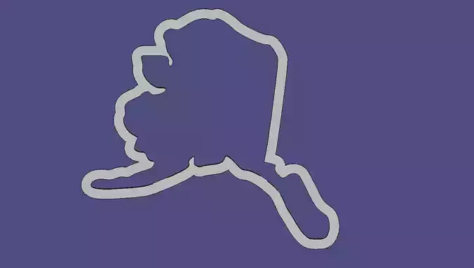 Alaska silhouette of state of