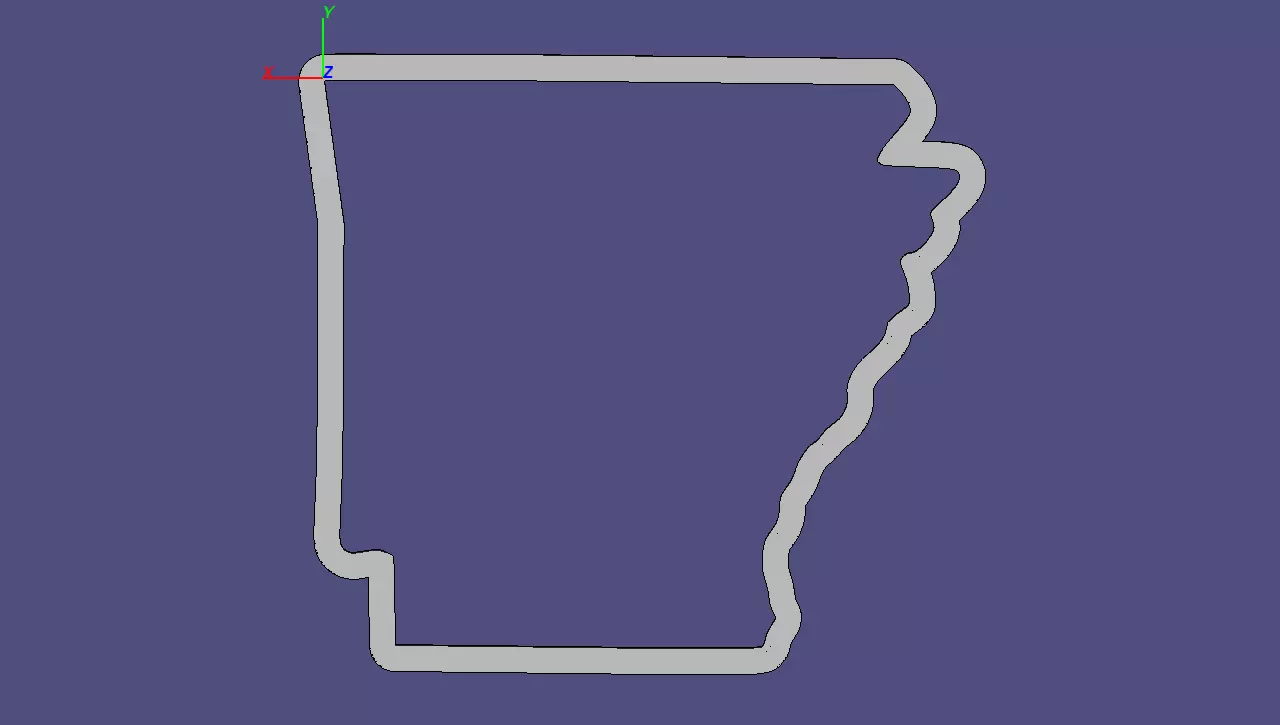 Arkansas outline of state of 3D print model_0