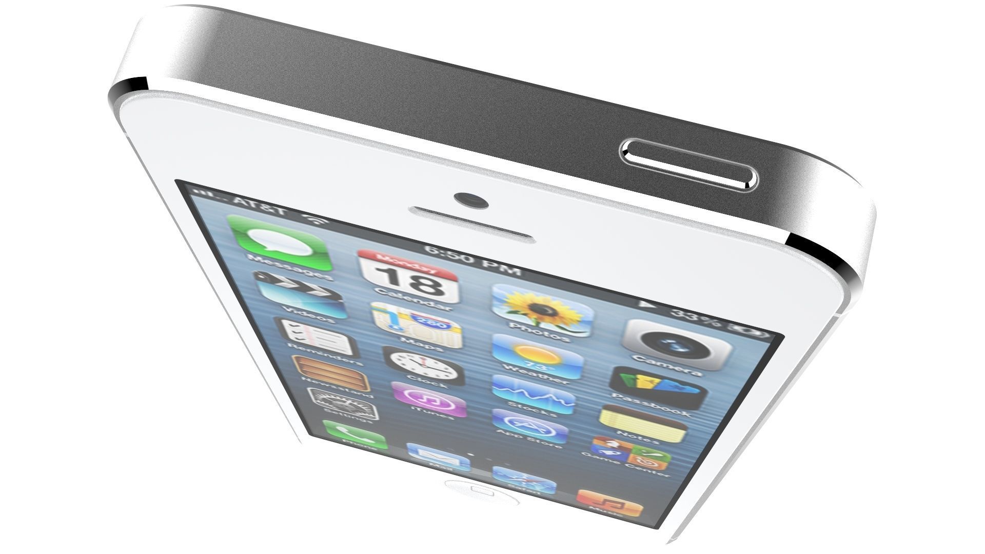 Apple iPhone 5 White And Silver 3D model_1
