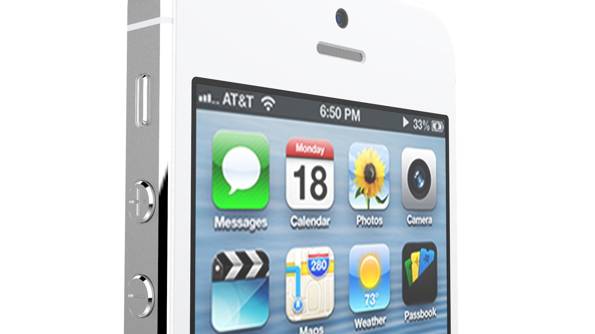 Apple iPhone 5 White And Silver 3D model_3