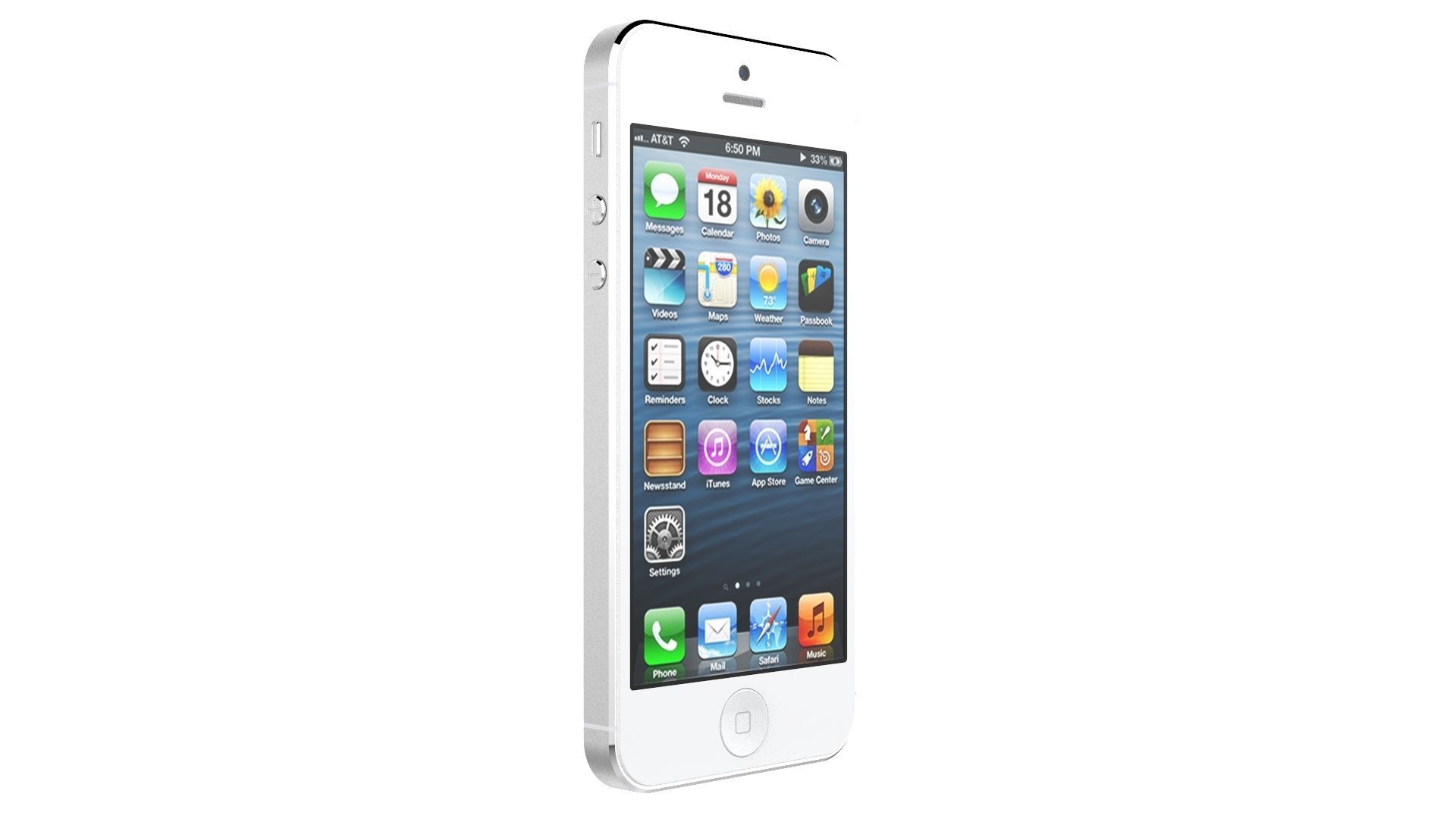 Apple iPhone 5 White And Silver 3D model_6