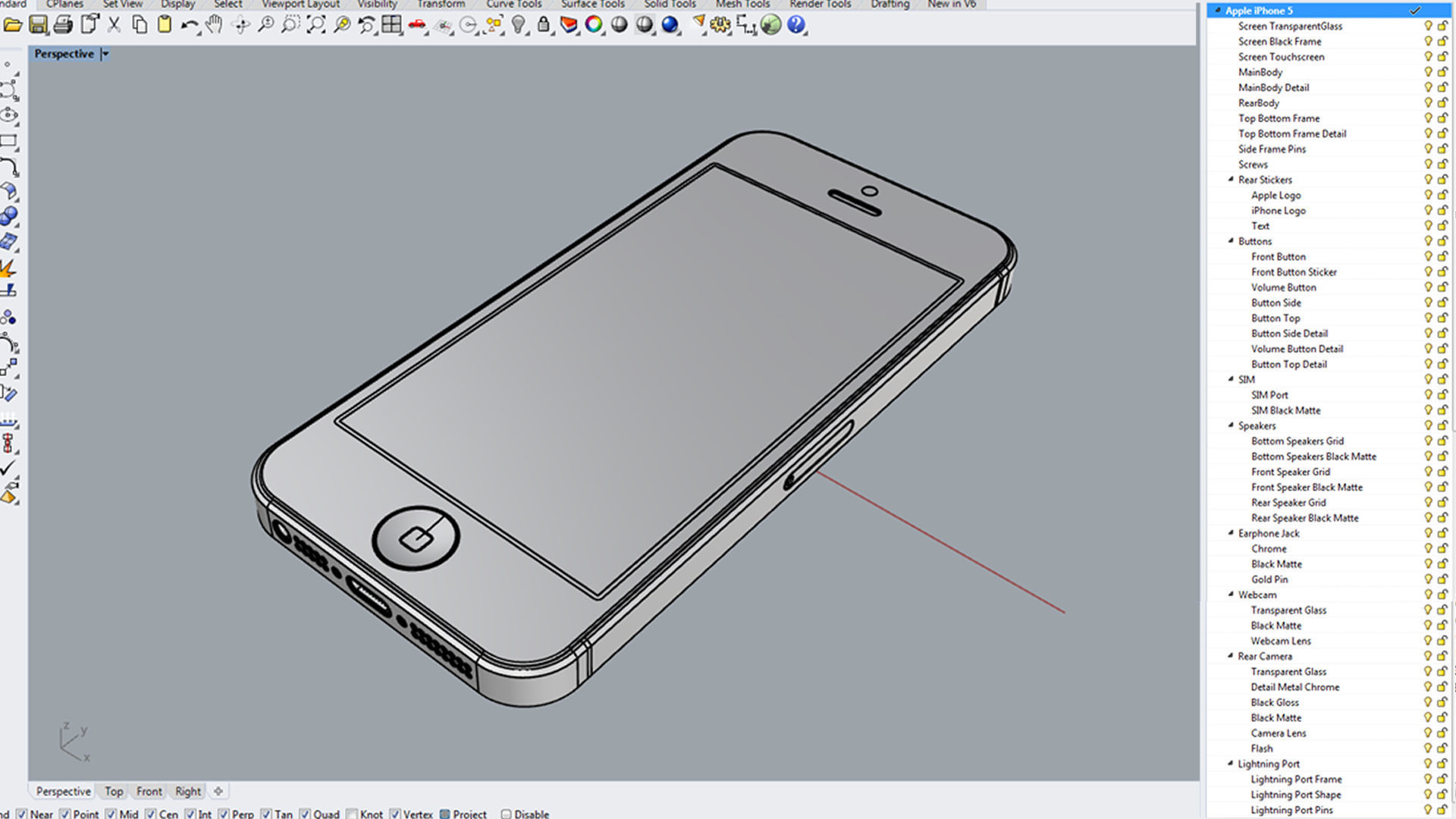 Apple iPhone 5 White And Silver 3D model_20