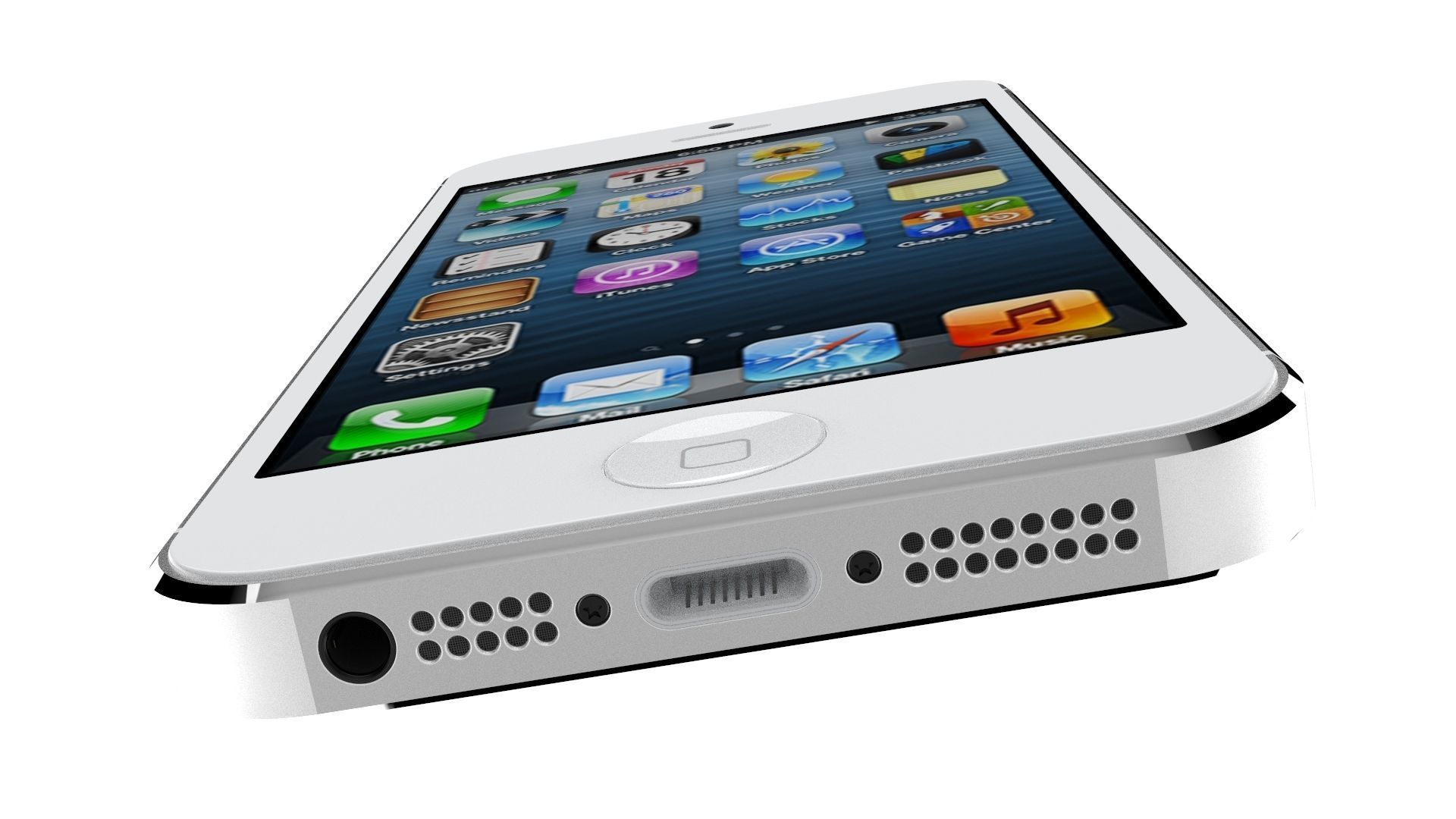 Apple iPhone 5 White And Silver 3D model_2