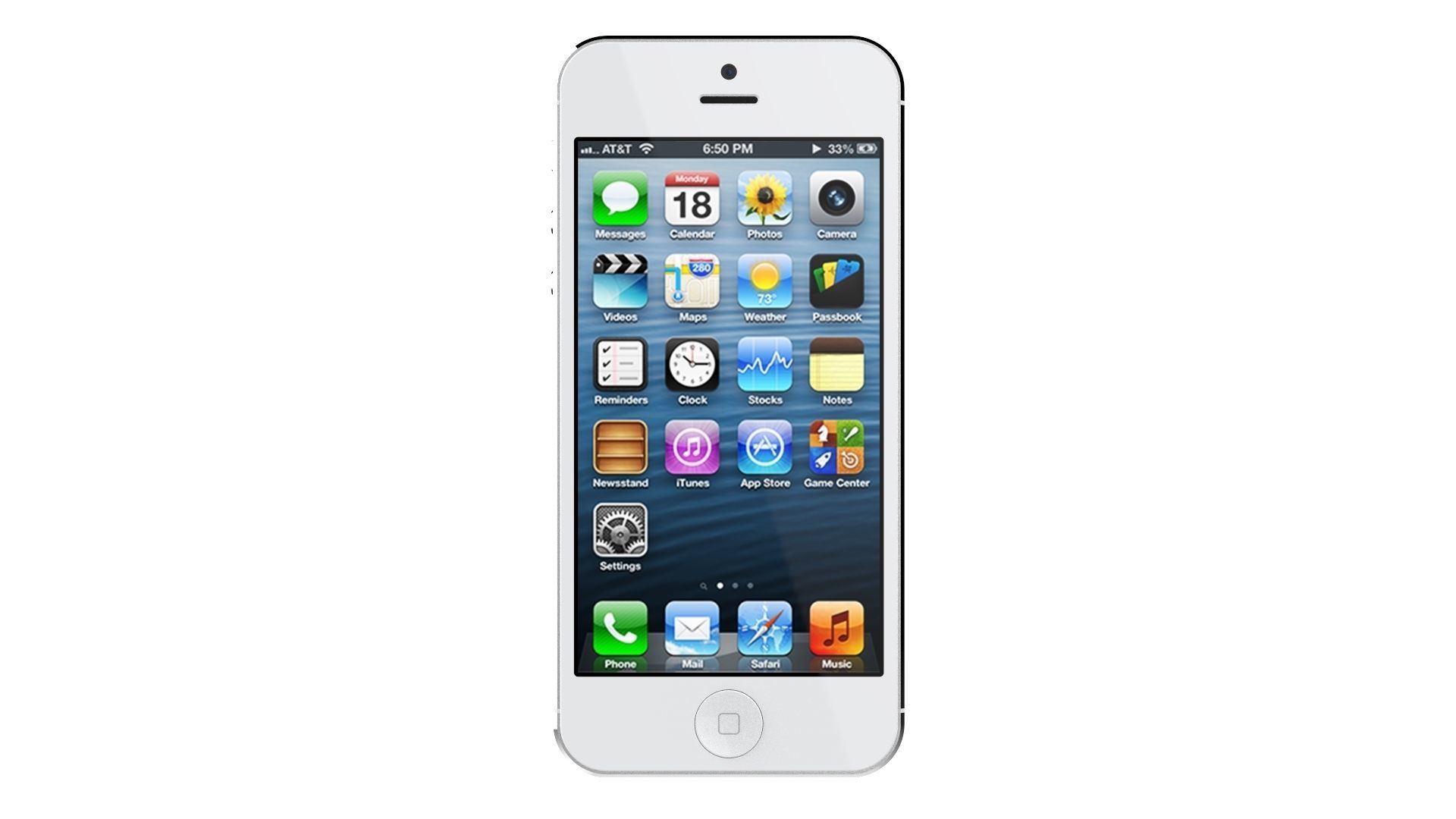 Apple iPhone 5 White And Silver 3D model_5