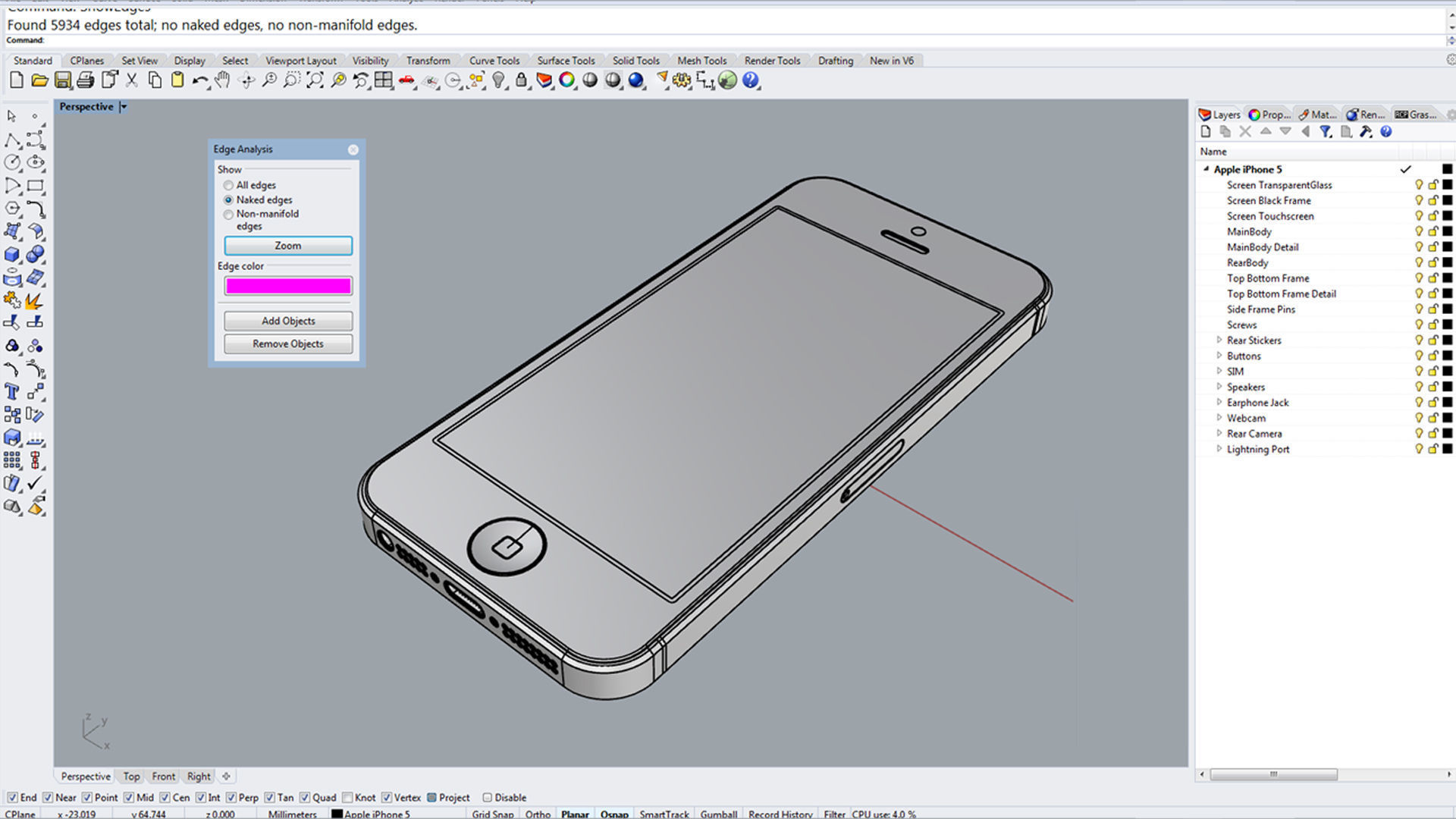 Apple iPhone 5 White And Silver 3D model_13