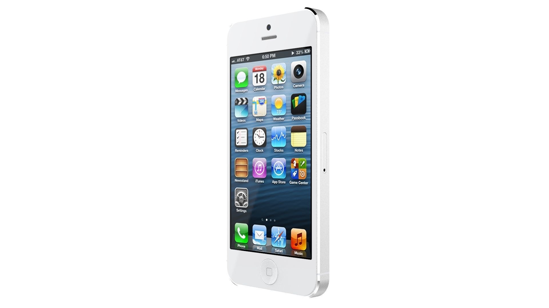 Apple iPhone 5 White And Silver 3D model_12
