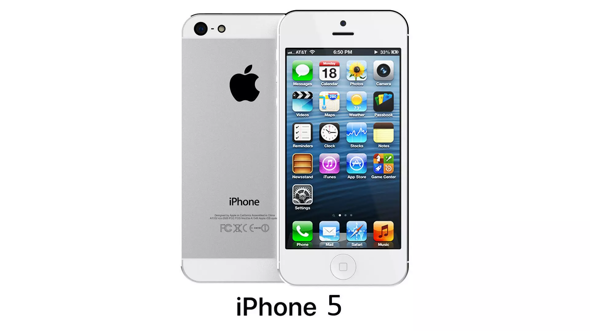 Apple iPhone 5 White And Silver 3D model_0