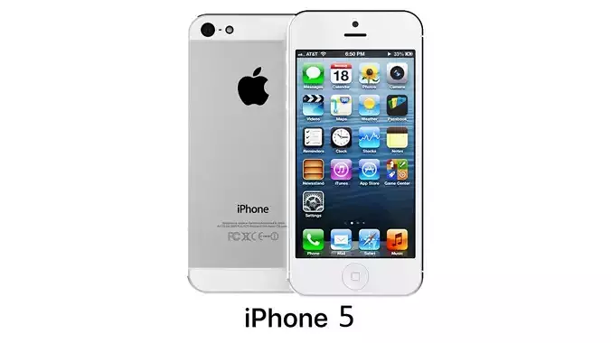 Apple iPhone 5 White And Silver 3D model