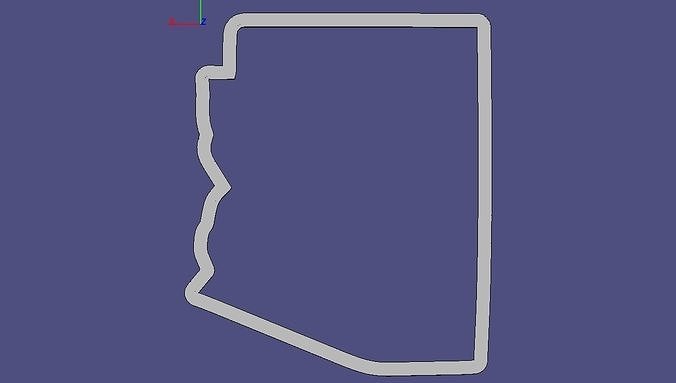 Arizona map of 3D print model