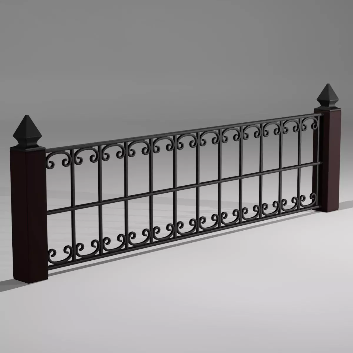 Railing subdivision level 3D model_0