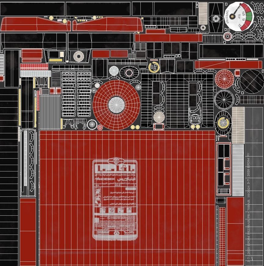 fire extinguisher Low-poly 3D model_10
