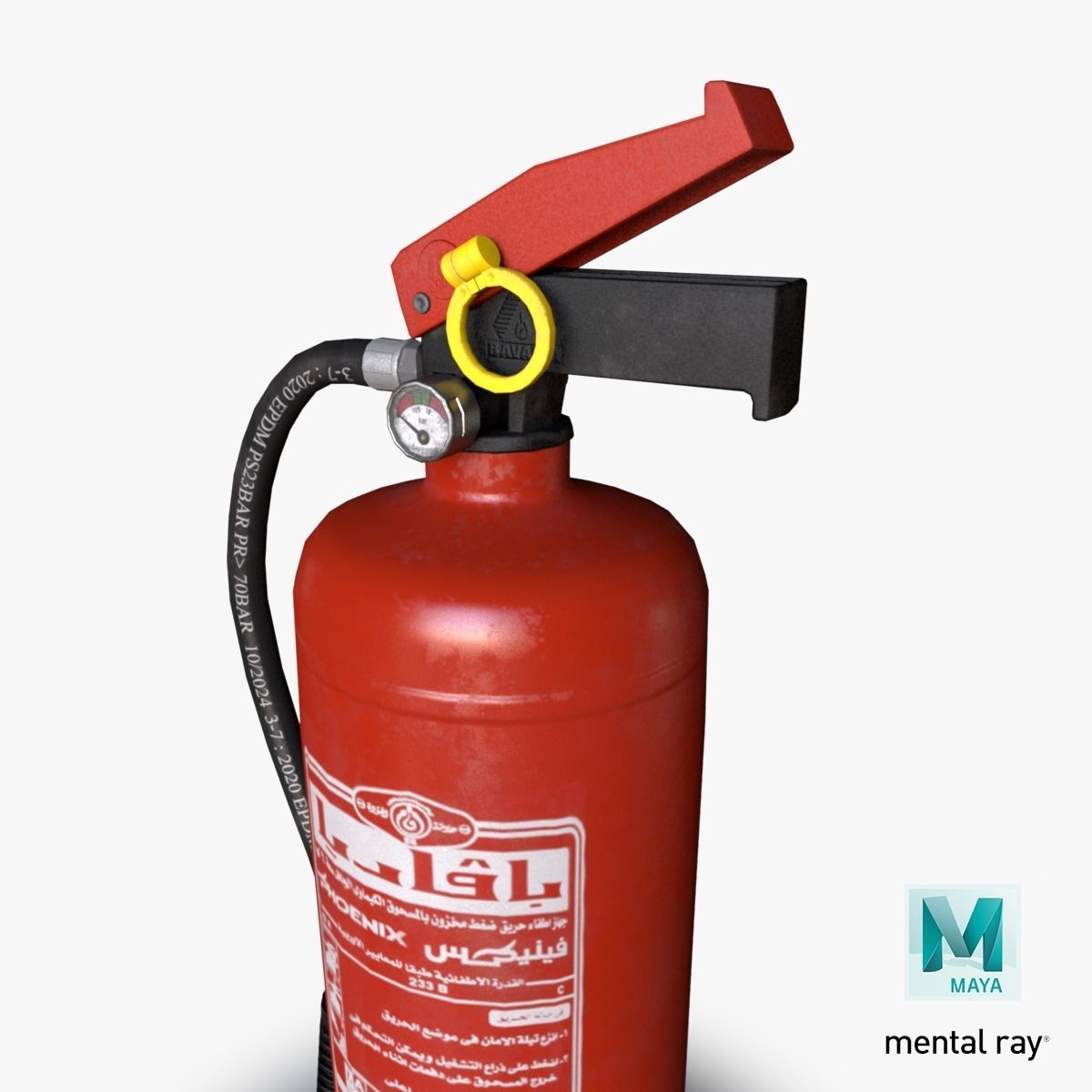 fire extinguisher Low-poly 3D model_4