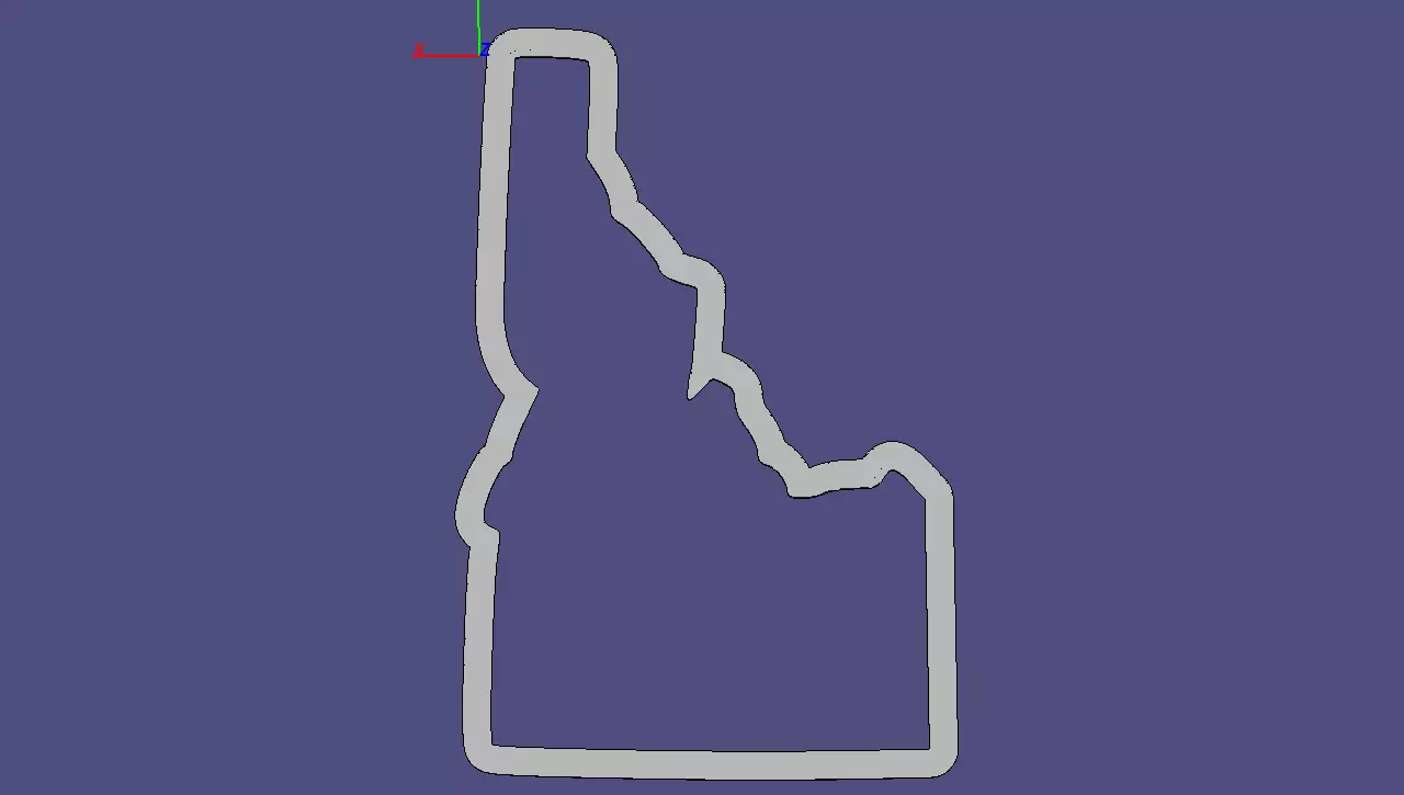 Idaho outline of state of 3D print model_0