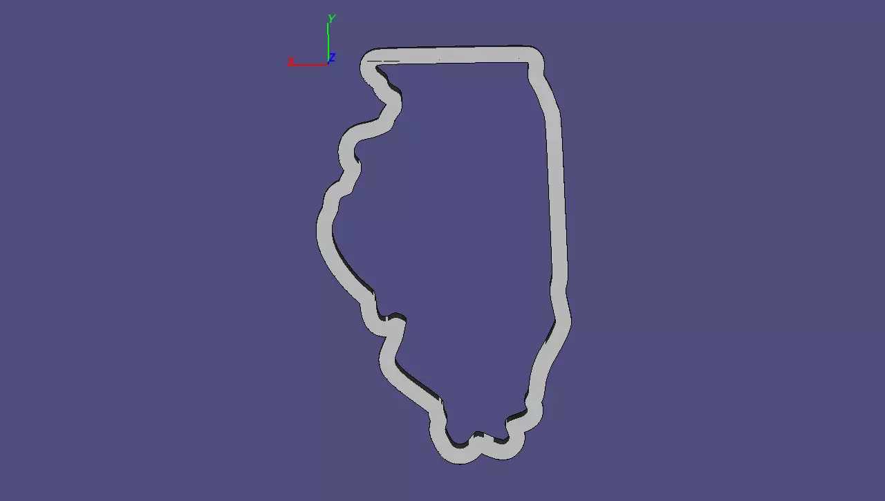 Illinois silhouette of state of 3D print model_0