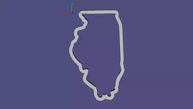 Illinois silhouette of state of