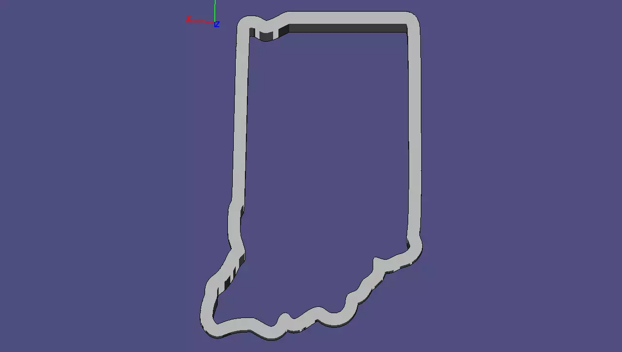 Indiana state of cut file 3D print model_0