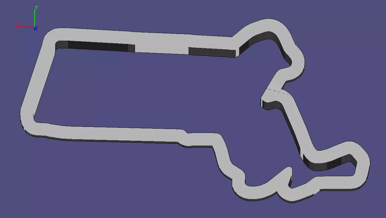 Massachusetts state of cookie cutter 3D print model