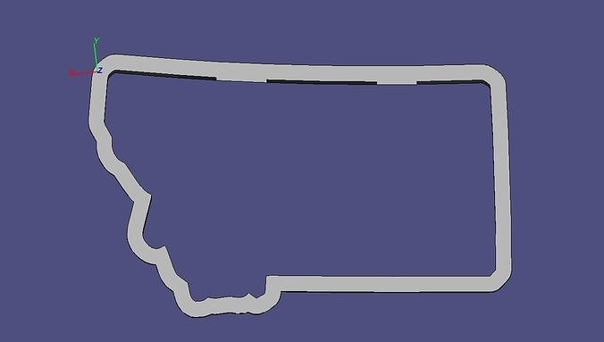 Montana state of svg file 3D print model