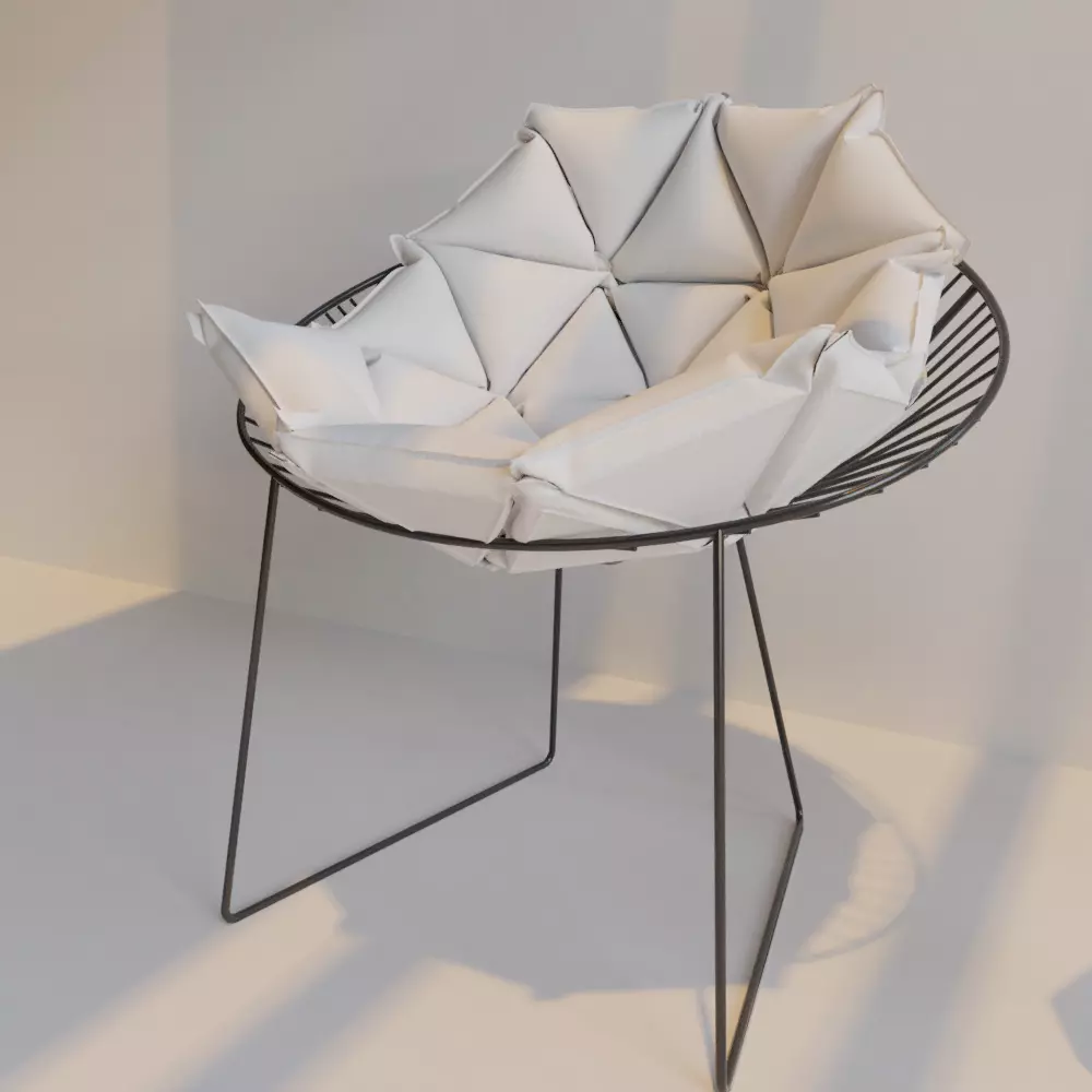 Garden iron frame chair 3D Modelo 3D 3D model_0