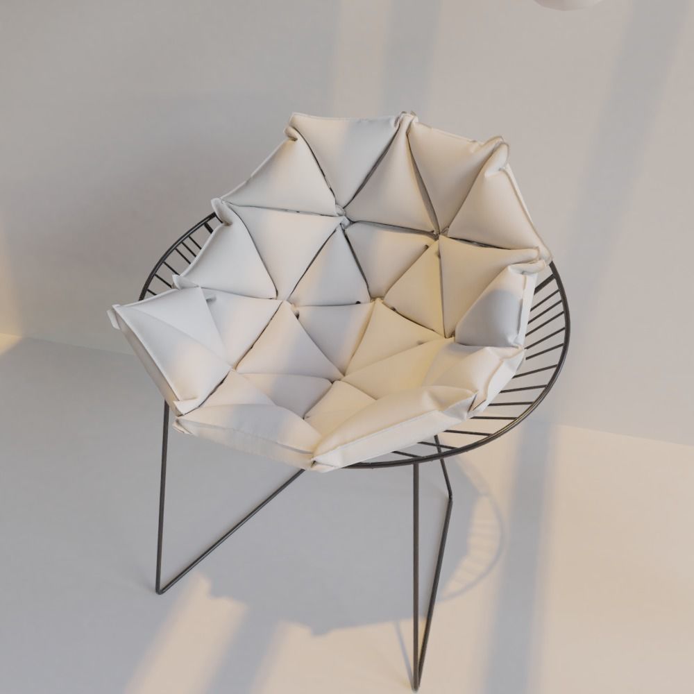 Garden iron frame chair 3D Modelo 3D 3D model_1