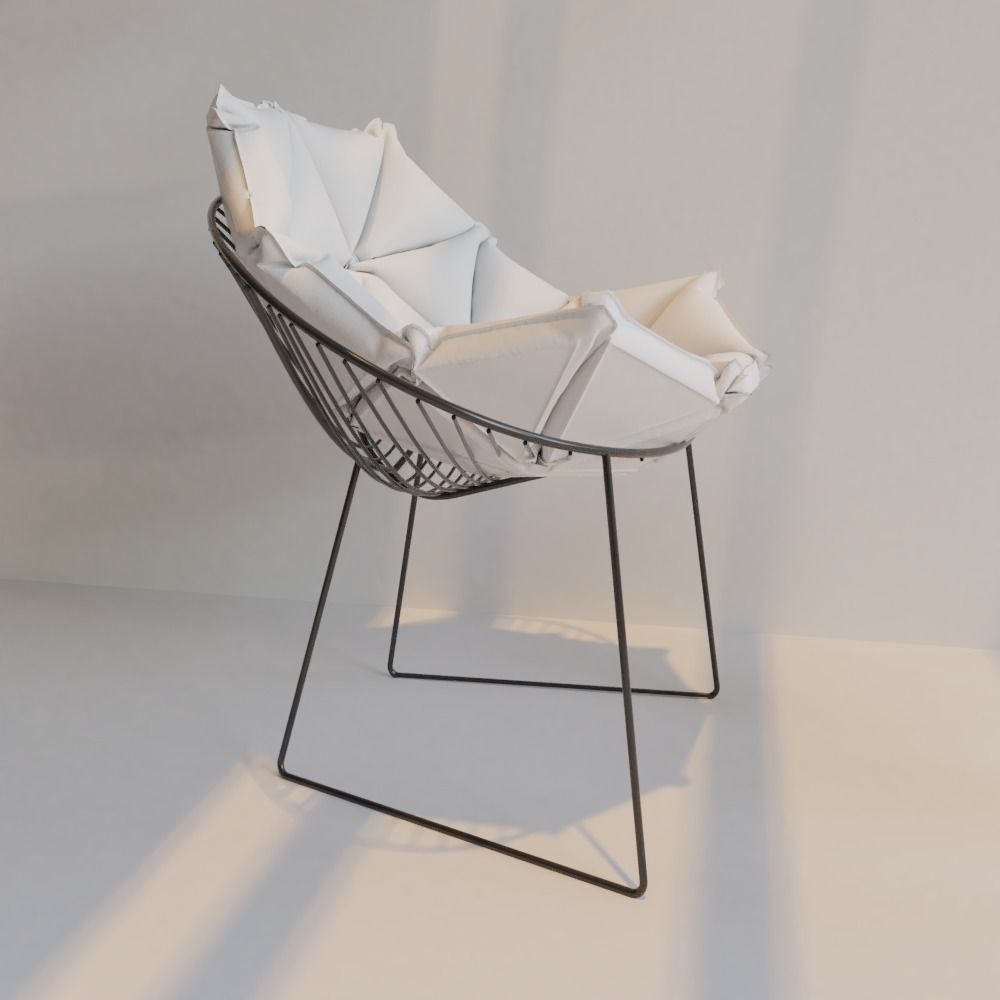 Garden iron frame chair 3D Modelo 3D 3D model_2