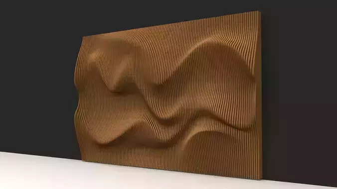 Parametric Wavy Wooden Panels 3D model