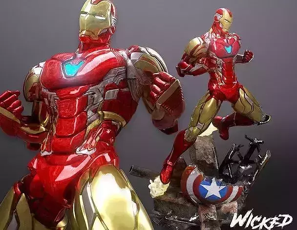Wicked Marvel Avengers Iron man 3d Bust STL ready for printing 3D print model