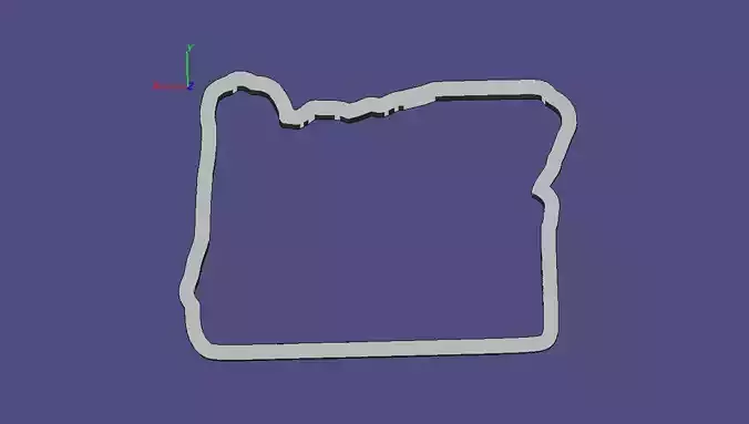 Oregon outline of state of 3D print model