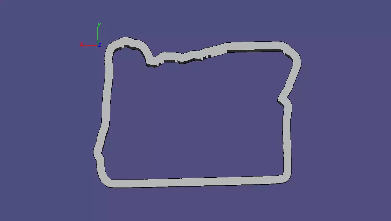 Oregon outline of state of 3D print model