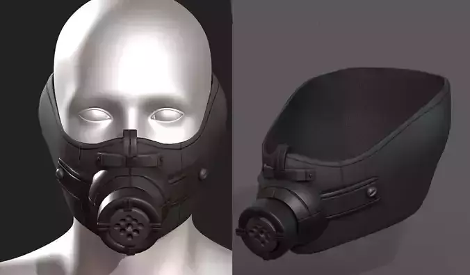 Gas mask respirator scifi futuristic 