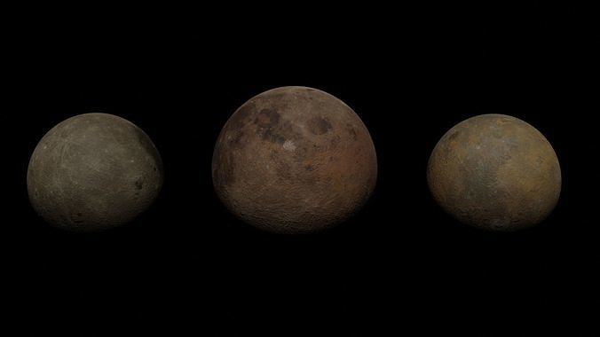 Moon Pack 1 - Baren Moons 3D model