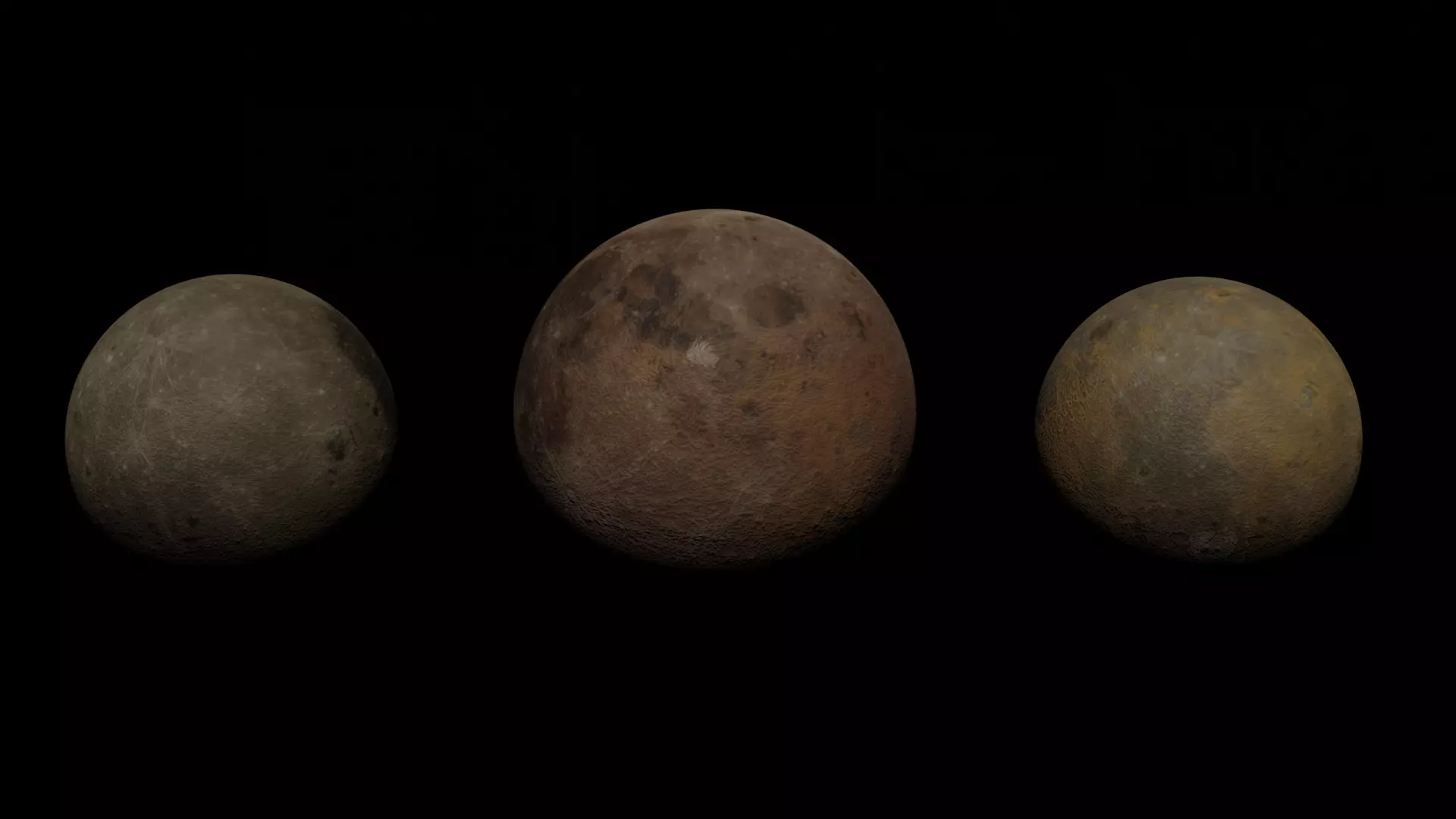 Moon Pack 1 - Baren Moons 3D model