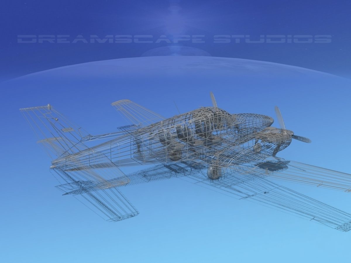 Beechcraft B55 Baron Bare Metal 3D model_12