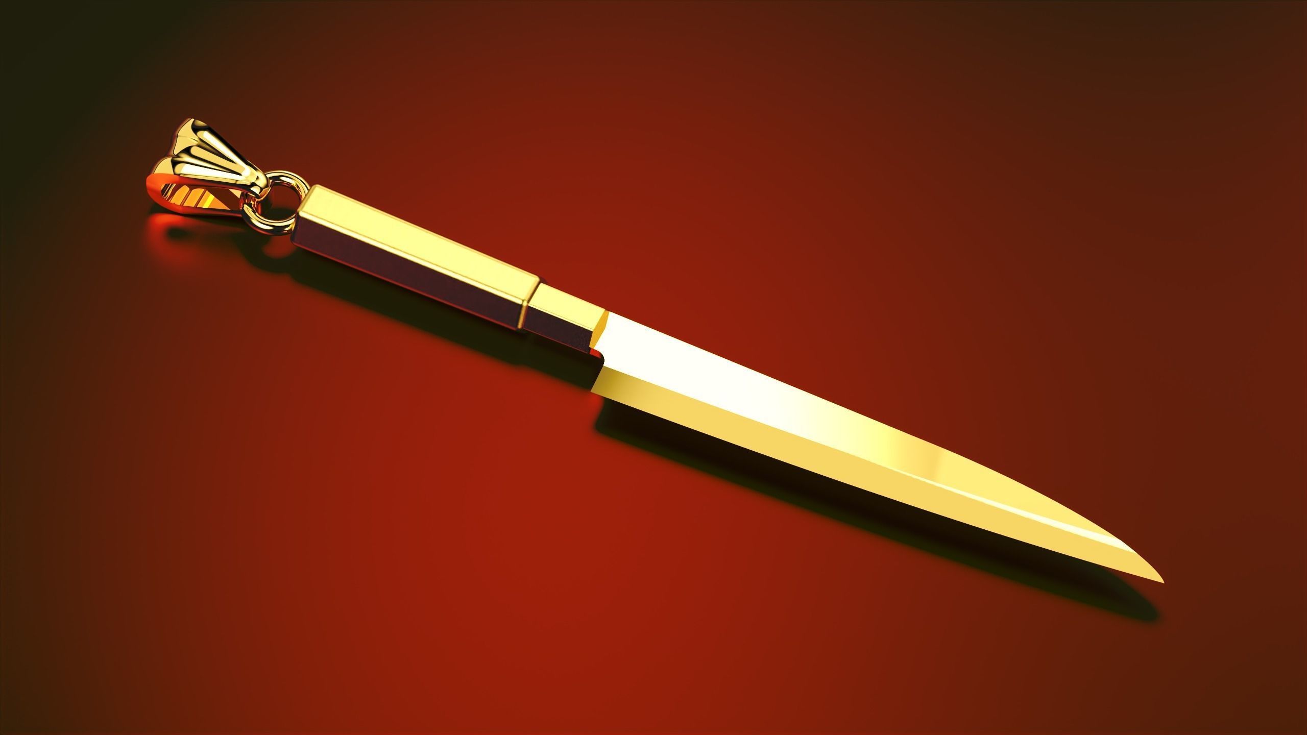 Japanese YANAGI  Knife Pendant  3D print model_1