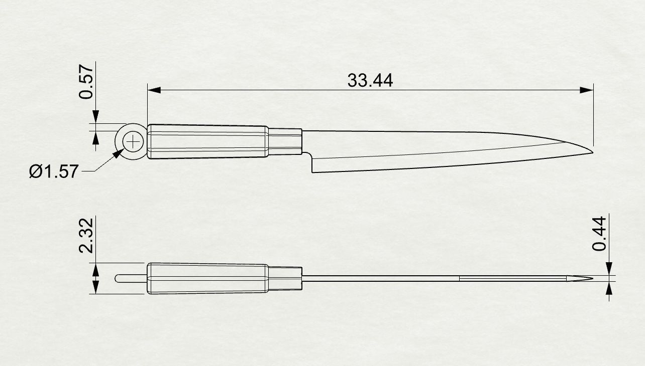 Japanese YANAGI  Knife Pendant  3D print model_3