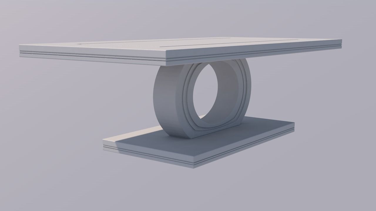 Scifi Table Futuristic Interior Decoration Low-poly 3D model_12