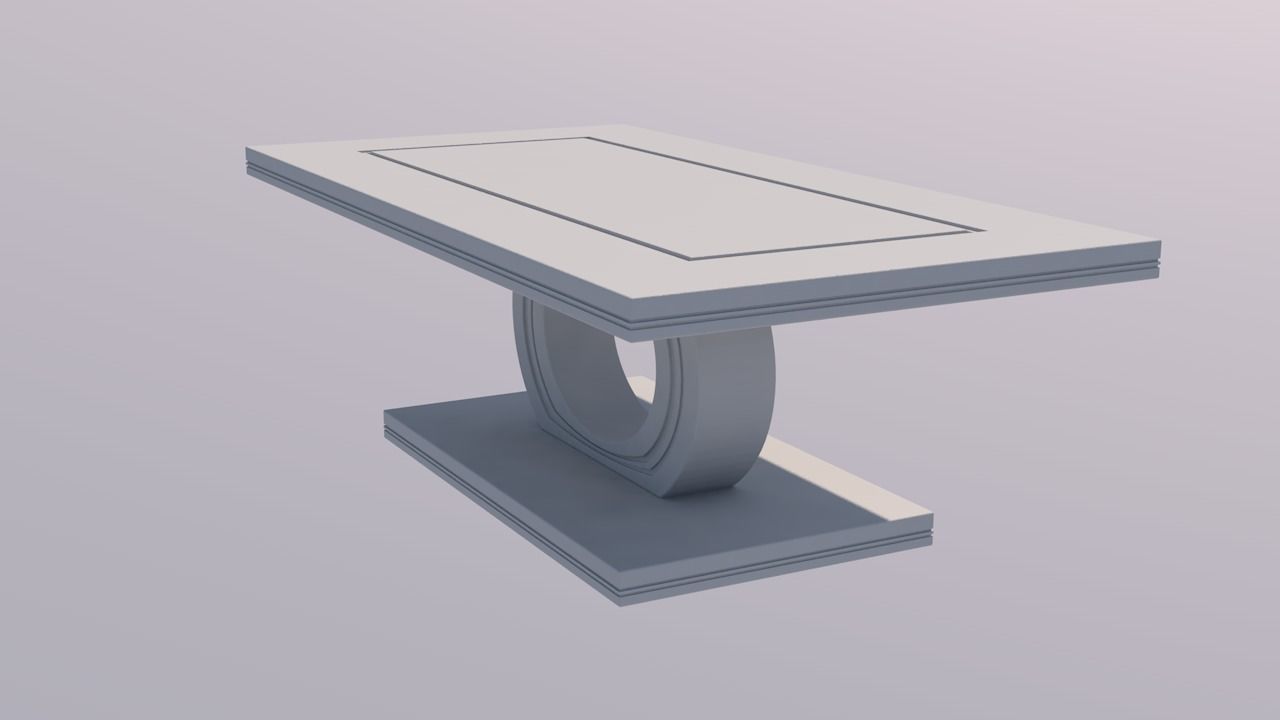 Scifi Table Futuristic Interior Decoration Low-poly 3D model_11